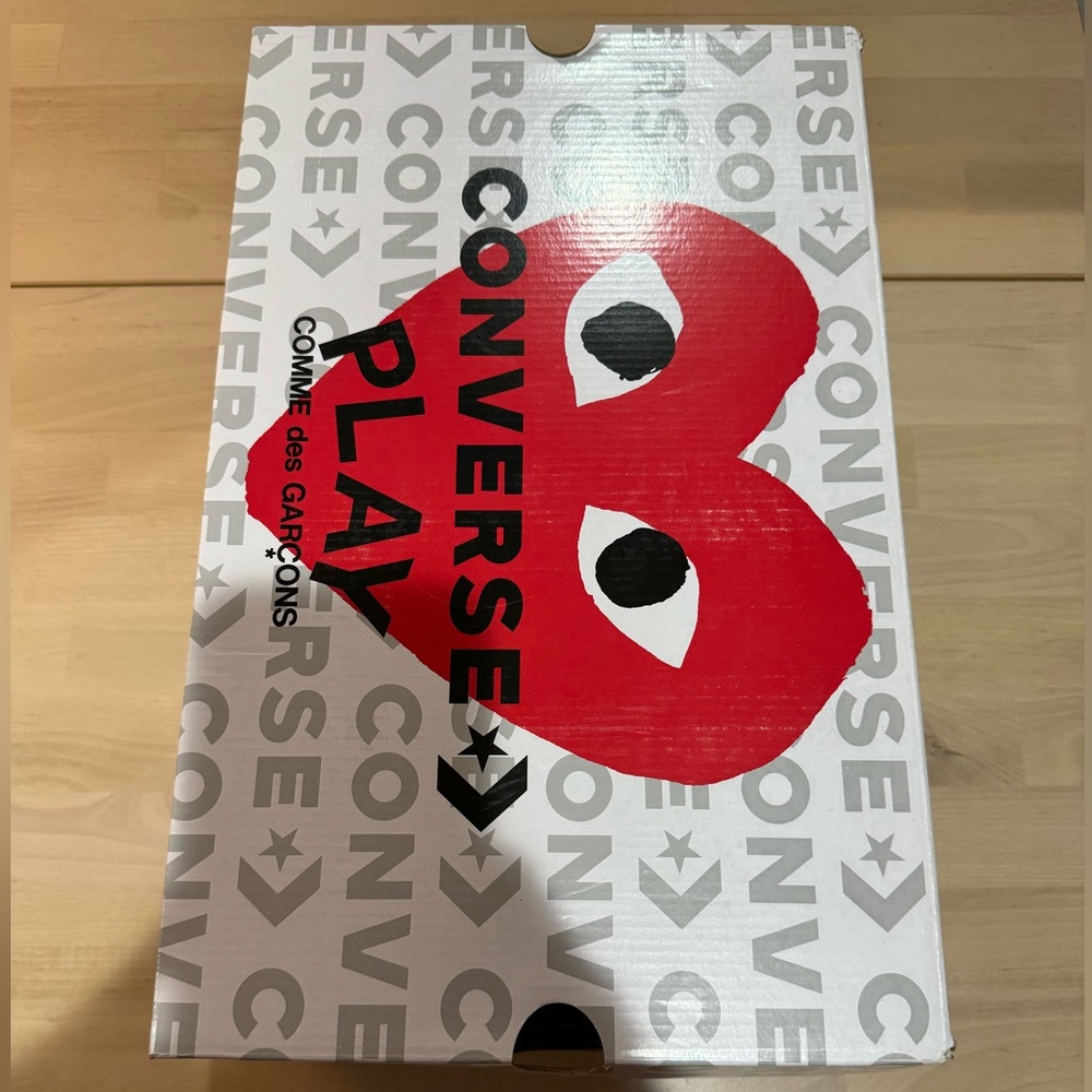 CONVERSE X COMME DES GARCONS PLAY ALL STAR CHUCK '70 HI RED SOLE - WHITE - Picture 4 of 4